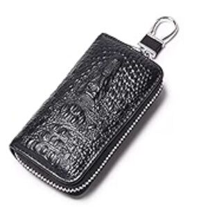 Luxurious Black Crocodile Pattern Key Holder